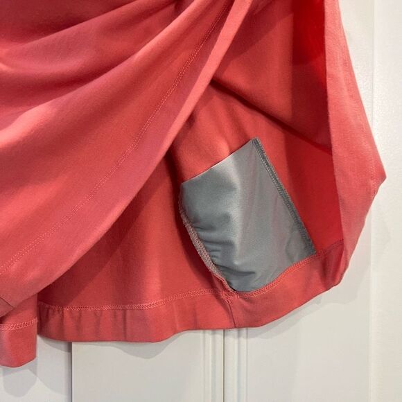 Horny Toad Women’s Large Coral Pink Athletic Mini Tennis Dress Sleeveless Seahor - Picture 10 of 14